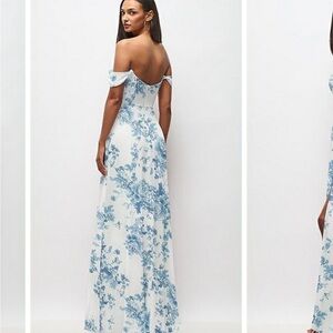 After Six Blue and White Floral Maxi Dress